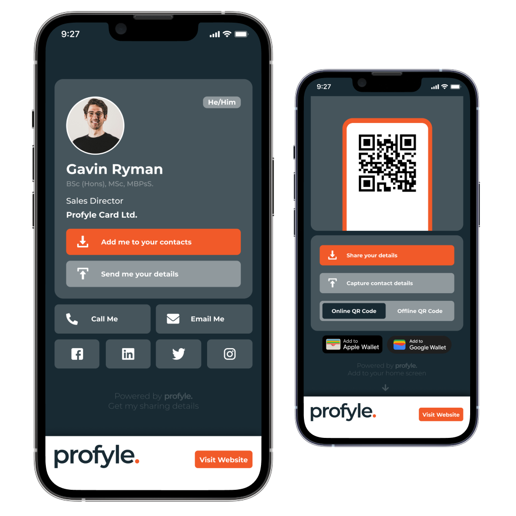 a digital business card from Profyle