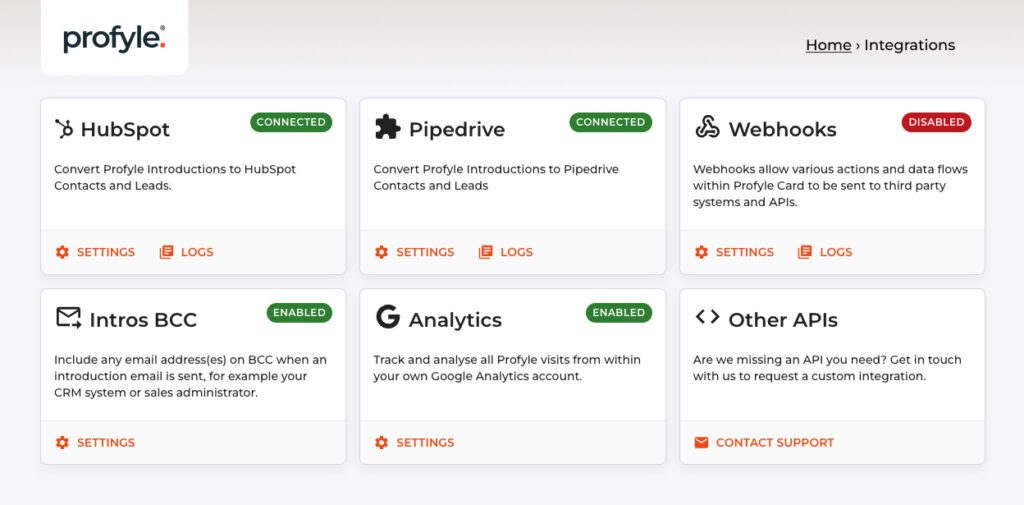 Profyle Portal Integrations