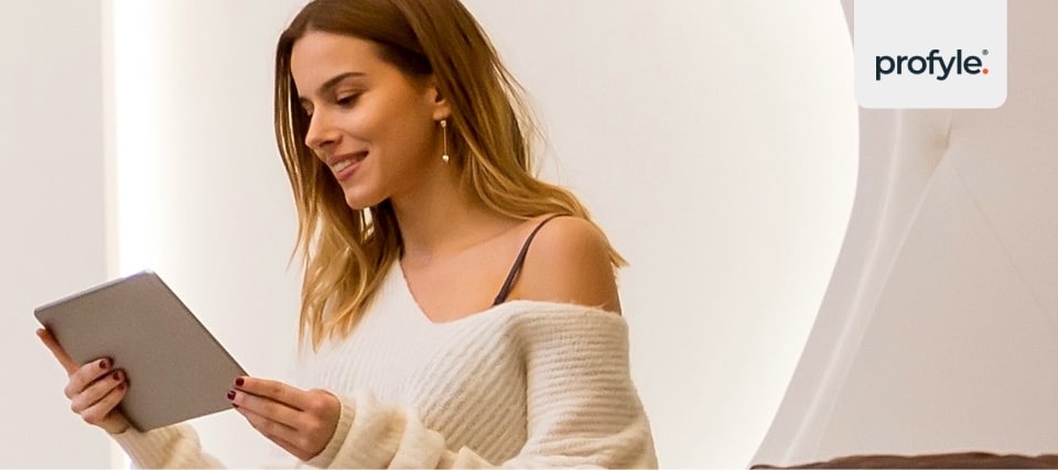 An executive using a tablet