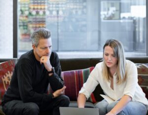 Real estate agent discussing with a client