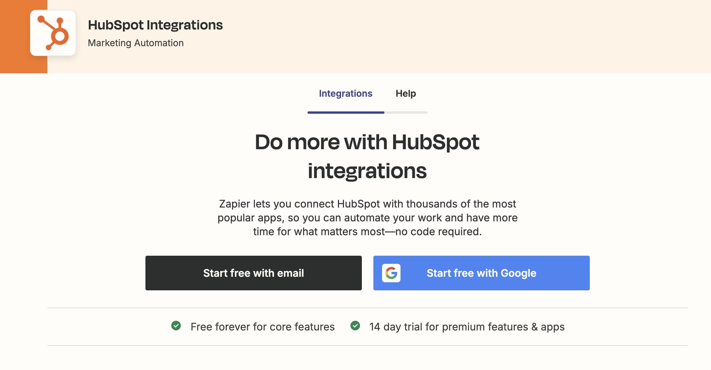 HubSpot integrations in Zapier
