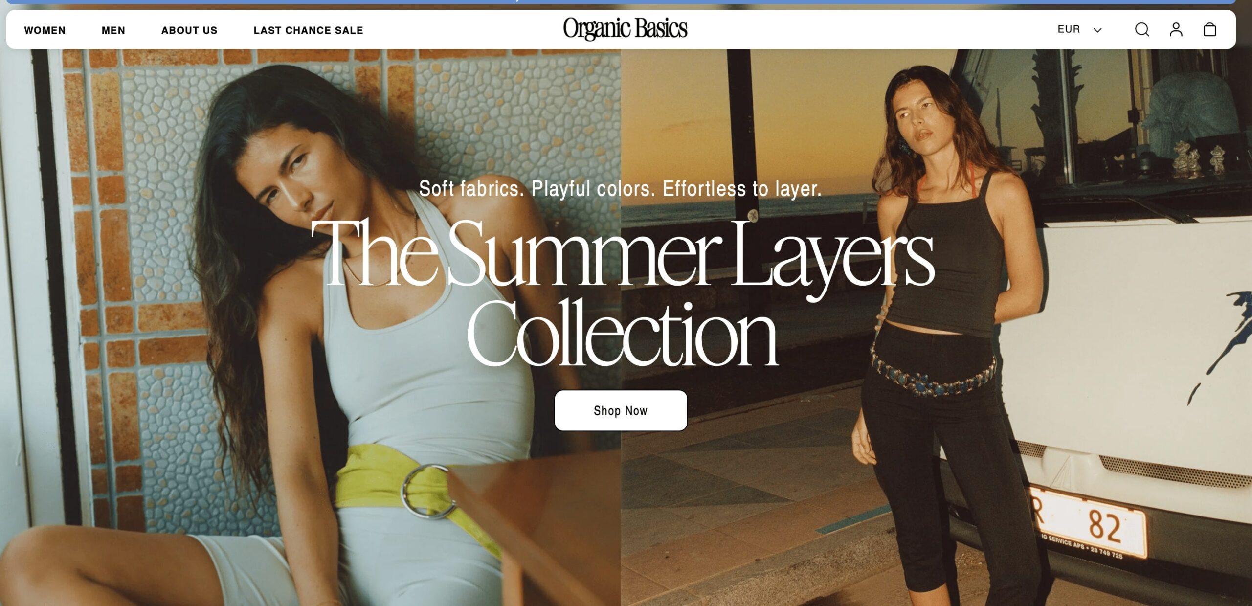 Sustainable marketing example from Organic Basics