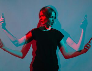 A businesswoman being confused about lead capture tools