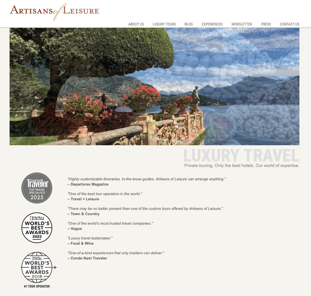 Premium travel packages