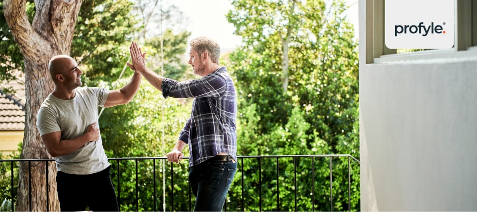 Teammates giving an high-five