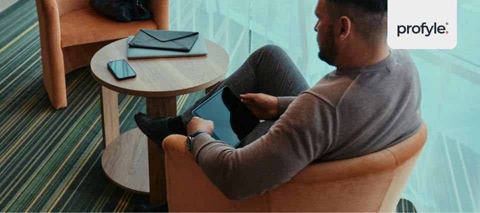 A man using a tablet