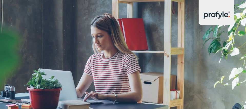 a businesswoman working
