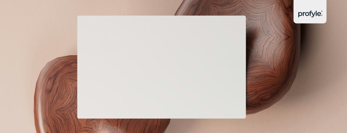 business card in focus