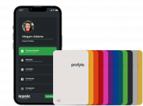 black digital business card