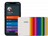 multicoloured digital business cards