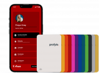 red digital business card